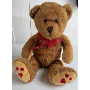 Caltoy Teddy Bear Plush Stuffed Animal‎ Valentine's Day Hearts Golden Brown 12"